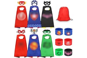 SDJUIFSD 19 Pezzi Mantello Superhel, Maschera per Bambini Superhel, Maschera Feltro, Maschere a Tema, Maschere da Festa, Braccialetti, Borse con Coulisse, Feste di Compleanno, Halloween, Festa Cosplay