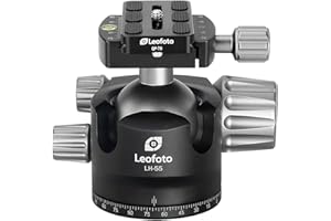 Leofoto - Cabeza de Bola LH-55 con Placa de liberación rápida QP70 - Cabeza de Bola sólida Roca Profesional - Capacidad de Carga: 25 kg - LH-55+QP-70