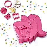 Coolinato Bibi Blocksberg 3D-Backset Spülmaschinenfeste Silikon Backform 24 x 23 cm & 2 Keksausstecher