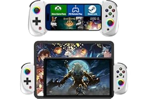MEGADREAM Kontroler do gier do iPada/tabletu, mobilny bezprzewodowy gamepad do iPhone'a, Bluetooth RGB, teleskopowy joystick do Androida/iOS/PC/smartfonów na 13-25 cm, idealny do COD/Genshin, Direct Play -