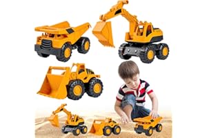 Lotvic Pelle Jouet, Lot de 3 Jouets de Pelleteuse, Véhicule de Chantier, Jouet de Voiture Pelle pour Enfants, Pelleteuse, Tracteur, Bulldozer, Véhicules de Construction pour Enfants 3 4 5 6 7 Ans