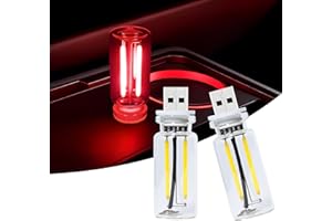 LIGREL 2-Pack Vintage USB LED Lights for Car Interior, Touch Dimmable Night Light - Retro Glass Bottle Filament Lamp Bulb for Bedroom, Camping, Holiday Decoration Ambiance
