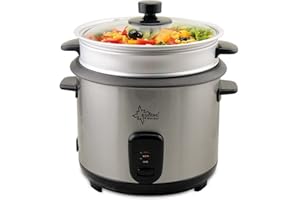 SUNTEC WELLNESS SUNTEC Arrocera y vaporera 2 en 1 – Tapa de 1 litro, acero inox. con capa antiadherente – Recipiente para cocer verduras – Con conservación de calor – Cuchara y taza medidora – RKO-9974 Thuy-Denise
