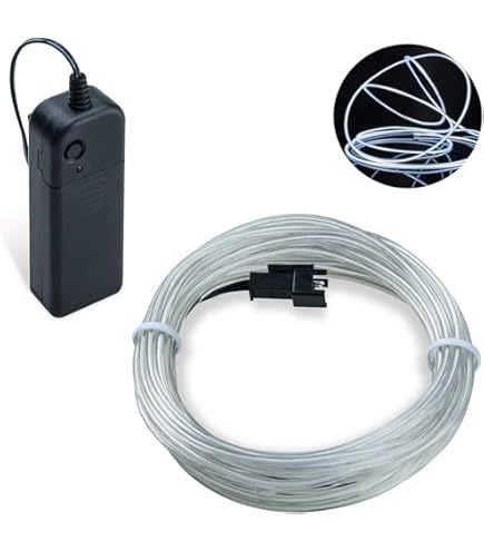 COVVY Waterdichte flexibele 3M 9 FT neon verlichting, lichtslang, lichtsnoer, EL-kabel, draad met 3 modi voor disco party kinderen Halloween kostuum kleding kerstfeesten (rood
