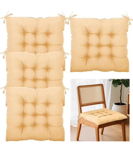 Beautissu Lisa Set de 4 Coussins 40x40 cm – Coussin de Chaise d'extérieur et d'intérieur 40x40 cm, Coussin Souple pour Les chaises de Jardin, Coussin en Mousse de 8 cm - Blanc Beautissu Lisa Set de 4 Coussins 40x40 cm – Coussin de Chaise d'extérieur et d'intérieur 40x40 cm, Coussin Souple pour Les chaises de Jardin, Coussin en Mousse de 8 cm - Blanc