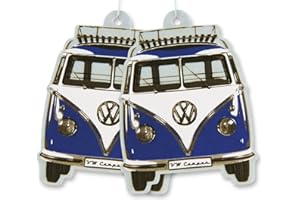 BRISA VW Collection Volkswagen odświeżacz powietrza do samochodu, z motywem autobusu T1 Bulli, dwupak (przód autobusu, ocean/niebieski)