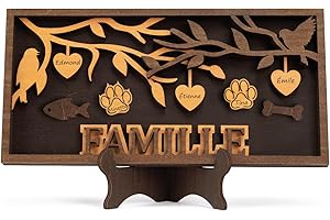 ADDMES DECORATIVE SIGNAGE pour maman, grand-mère, cadeau pour papa, amis, enseignants pour Noël, anniversaire, anniversaire de mariage, 30 x 18 cm (FAMILY)