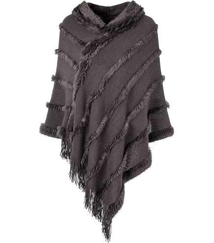 Stylischer Damen-Poncho Aus Weichem Kunstpelz – Perfekt Für Herbst & Winter In Weiß 180x70 Cm