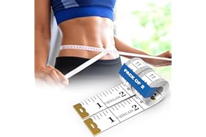 HY DOT 2Pk Soft Tape Measure Body Measuring Tape for Measurement | Waist Body Fabric Sewing Tailors Tape Measure Inch Tape | 60 Inches 150 cm