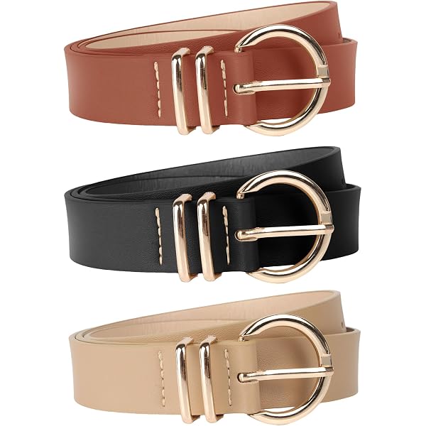 Euqvunn 3 Pezzi Cintura Donna in PU, Cintura Regolabile Donna, cinture
