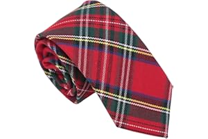DQT Red Royal Stewart Tartan Plaid Regular Tie For Boys 8+ Years Old