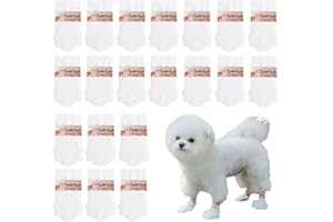 Braleto Lot de 20 paires de chaussures jetables pour chien avec bandage auto-adhésif - Imperméables - Protection contre la saleté - Pour intérieur et extérieur - Taille S