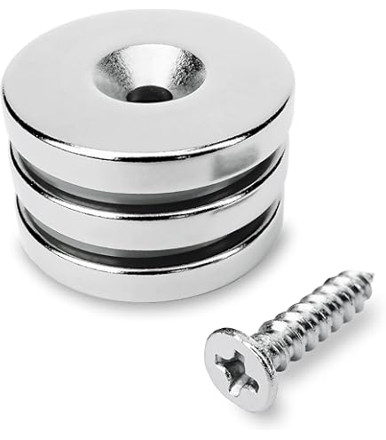 Lot De 10 Aimants Néodyme Caoutchoutés Filetés M4 - Diamètre 22mm, Force 3.5kg, Pour Fixation, Suspension, Bricolage