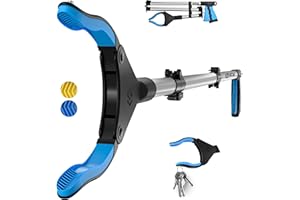 ‎SLAH SLAH 43" Zoll Greifzange für Senioren, helfende Handgreifer für Behinderte, Müllsammler für Erwachsene, faltbare, um 360 Grad drehbare Greifhilfen (43"/110 CM, blau)