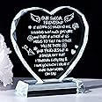 Movdyka Gifts for Friends Women, Friendship is Treasure Gifts for Girls on Birthday, Christmas, Glass Heart Plaque with Best Friend Sayings Ornaments