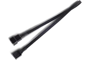 SilverStone Technology Cable de extensión de alimentación de ventilador PWM con funda negra (CPF03)