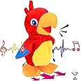 Hopearl Talking Parrot Repeats What You Say Walking Electric Interactive Animated Toy Speaking Plush Buddy Birthday Festival for Toddlers Birthday, 8''