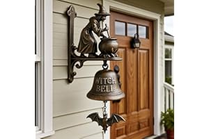 PIPIHOME Vintage Halloween Hexe Türklingel, Hexen Deko, Halloween Deko, Gusseisen Gothic Witch Türklinge für Veranda, Garten, Haustür, Hexendekoration