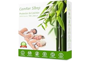 COMFIER SLEEP Protector Colchon 180x200 Impermeable Funda Colchón Transpirable e Fresca de bambú Hipoalergénico Anti-Ácaros Cubre Colchon 180 x 200