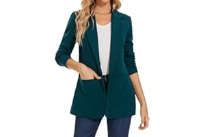 MINTLIMIT Blazer da donna con un bottone giacca blazers risvolto dentellato abbigliamento da lavoro elegante classico formale manica lunga, Gn-verde scuro, L
