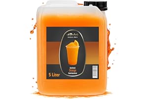 A. BECKER'S A. Becker´s Slush Eis Sirup | Ohne Azofarbstoffe | 5L Orange | Vegan | 1L Slush Konzentrat ergibt 6L Eis | Getränkesirup für Zubereitung in Slush Maschine und Mixer