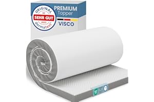 ‎ELONEO ELONEO Viscoelastischer Matratzen Topper 120x200cm, Matratzentopper mit Memory Foam Effekt, 5 cm Höhe, Matratzenauflage für Bett und Boxspringbett inkl. atmungsaktivem Mesh-Bezug und Eckschlaufen