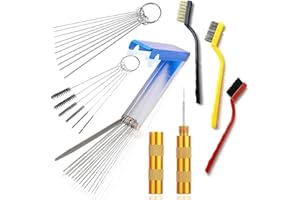 APSTOUR Airbrush Kit Cleaning Set - 32 Piece, 5 Cleaning Needles, 10 Brushes, 13 Wires, 1 Sharpen Pick