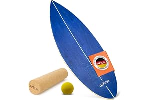 DH FitLife Surfing Balance-Board Set, surfbrädesats av björkträ | Handgjord unik av äkta trä