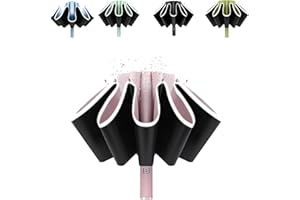 BAODINI UPF 50+ ochrona przed promieniowaniem UV, ochrona przed słońcem, odwrócony, kompaktowy parasol na deszcz, automatyczny, odwrócony, wiatroszczelny parasol