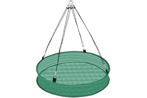 Generisch Vogelfutter-Auffangschale für hängende Vogelfutterhäuser, 61 cm große Vogel-Futterplatzschale mit verstellbarem Aufhängebügel für Garten und Außenbereich (Grün)