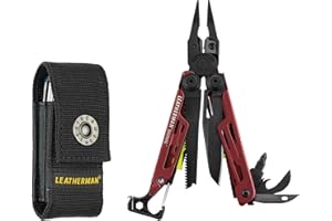 Leatherman Signal Multiherramienta - 19 Herramientas Para Camping y Supervivencia, Rojo Carmesí
