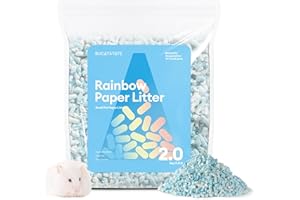 BUCATSTATE Lettiera per Piccoli Animali Criceti, 1 kg Lettiera Coniglio Carta Super Assorbente, Senza Polveri Lettiera per Roditori, Controllo degli Odori Garantito (Blu)