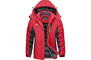 KEFITEVD Giacche invernali da donna impermeabili da sci da escursionismo cappotto caldo in pile giacca a vento con cappuccio staccabile