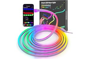 Kangtaixin Neon Ruban LED 3m, RGB Bande LED avec Contrôle APP Contrôle, Flexible Étanche Découpable Synchronisation Musicale Bandeau Lumineuse Led pour Intérieur Déco Maison