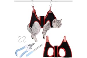 GmwyCzV Hamac de Toilettage pour Chien, Kit de Toilettage pour Petits Chiens et Chats, Dog Grooming Hammock avec Sangles, AvecLimes à Ongles et Coupe-Ongles pour Coupe Griffes et Baigner Votre Animal