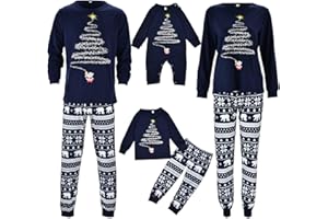 Generisch Weihnachts Pyjama Familie Set, Kuschelig Matching Schlafanzug Damen Herren Partner Baumwolle Christmas Pyjama Kinder Jungen Mädchen Familie Pyjamas Set Weihnachten Bedruckte Nachtwäsche