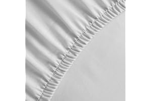 TRAMAS+ Sábana Bajera Ajustable, 90x190 cm,100% algodón,Extra Suave - Cama 90, Blanco