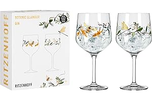 Ritzenhoff 3791002 Verre à gin 700 ml - set de 2 - série Botanic Glamour n° 1-2 pièces avec Papierwelten - Made in Germany