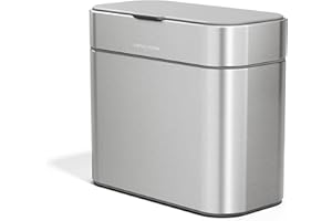 simplehuman CW1645 4L kompostcaddy, inomhus kök bänkskiva fack för matavfall, avtagbar innerhink, mjukt tätningslock, fingeravtryckssäker beläggning, borstat rostfritt stål