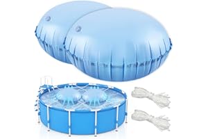 TZEKING 2PCS Coussin Gonflable de Piscine d'hiver,avec Corde de 15 m,Coussin de Piscine,Coussin De Piscine d'hiver,Oreiller de Piscine d'hiver,pour la Plupart des Piscines,Spas,Fontaines