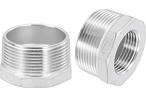 QUARKZMAN 1Pcs 1-1/2" Macho NPT a 1" Hembra NPT Reductor Hexagonal De Acero Inoxidable 304, Adaptador De Tubería De Fundición Reductor Para Sistemas Industriales, Petróleo/Gas, Agua