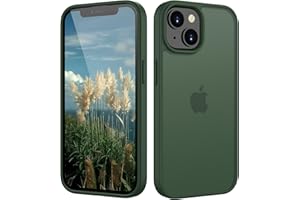 HGH Matt Hülle für iPhone 13 Mini 5,4 Zoll, [Militärschutz] Schutzhülle Samtige Touch Matt Anti-Kratzen, Durchscheinende Rückseite Schutzhülle, Anti-Fingerabdruck (Dunkelgrün)