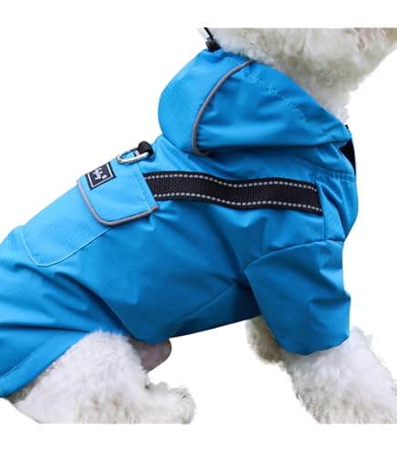 Manteau De Pluie Imperméable OneTigris Pour Chien - Capuche Amovible, Bandes Réfléchissantes, Taille M