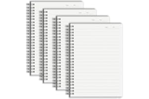 Craftsboys A5 Notebook, Wirebound, Lined, 160 Pages, Pack of 4, Hard Matte Plastic Cover