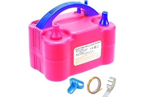 BXBHU Electric Balloon Pump UK, 600W Electric Air Pump for Balloons, Double Nozzle Balloon Inflator Machine Portable Pump for Party, Weddings, Birthday Decorations