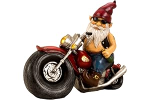 MEL-O-DESIGN GMBH Mel-O-Design Cooler Gartenzwerg auf einem Motorrad Höhe 28 cm Breite 35 cm Motorradzwerg Biker 1.3 kg