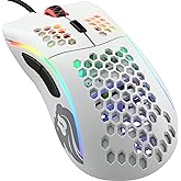 Glorious White Gaming Mouse - Glorious Model D Gaming Mouse Honeycomb - Ultralight RGB Mouse - PC Mouse - 68 g - Matte White 