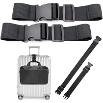 Set Cinghie Da Viaggio Per Bagagli - 2 Fasce Elastiche + 2 Etichette Identificative + Cinghie Regolabili, Per Valigie E Borse - 2