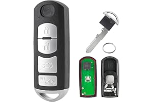 GZXNKEY 4 Buttons Car Key Fob Remote Fob For Mazda 6 3 MX-5 Sport Models Key 433MHZ 49chip SKE13E-01/ SKE13E-02 with Key Ring