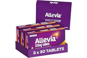Allevia 120mg Allergy Relief Tablets | 90 cts (3 Packs of 30 cts) | 120mg Fexofenadine | 24hr Relief Acts Within 1 Hour | Non